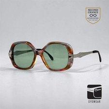 MARCOLIN AMBRA VINTAGE Oversized Sunglasses-New Solid Green Custom Lenses-Italy