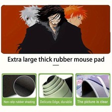 40 90cm Bleach Characters Orange Background Mouse Pad - Rubber Base with Fine