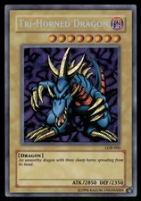 Yugioh Tri-Horned Dragon LOB-000 Secret Rare Unlimited NM/Mint