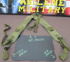 US ARMY MILITARY OD ALICE SUSPENDERS LC1 LC-2 LBE Y-SHOULDER HARNESS NO HOOKS VG