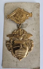 1909 Order of Railway Conductors Medallion Boston Antique NOS