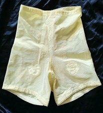 VINTAGE VANITY FAIR LONG LEG GIRDLE WITH APPLIQU S 4 Garters SMALL YELLOW