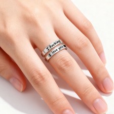 I Fcking Love You Open Ring Adjustable Fashion Ring for Her Unique Love Design