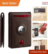 Leather Slim Wallet RFID Blocking Men Bi-fold Card Holder Gift