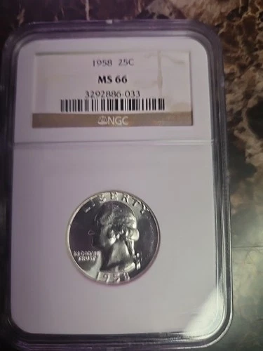1958 Washington Quarter NGC MS66 Beautiful Coin!