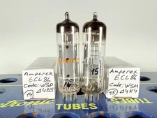 Pair Amperex ECL86 6GW8 Holland Tested Good Tube