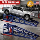 2X Hydraulic Car Ramps Low Profile Steel Service Ramp 9.4-13.34" 5T/10000 BLUE