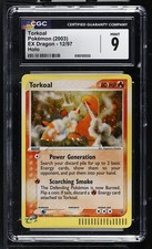 CGC 9 MINT Torkoal 12/97 EX Dragon Holo Pokemon Card on eBay