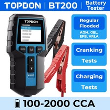 TOPDON BT200 12V Car Battery Load Tester Cranking Charging System Analyzer