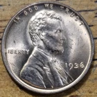 1936 Lincoln Wheat One Cent 1c Coin Red BU #AA533