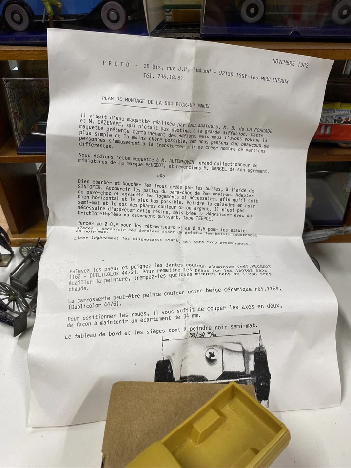 Kit à Monter complet résine PROTO 1/43 - PEUGEOT 504 Pick-up DANGEL - Photo 3/4