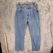 Vintage Levis 501 Jeans Mens Blue Made In USA Button Fly Straight Fits 27x28