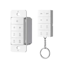 White On/Off 1-Way Adjustable Brightness Button Dimmer Switch for CFL, Halogen,