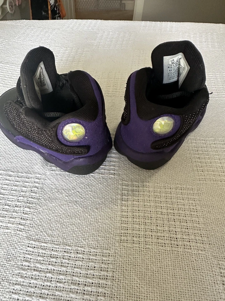 Nike Air Jordan ретро 13 - черный/фиолетовый - ребенка ясельного возраста 5C - Изображение 2 из 4
