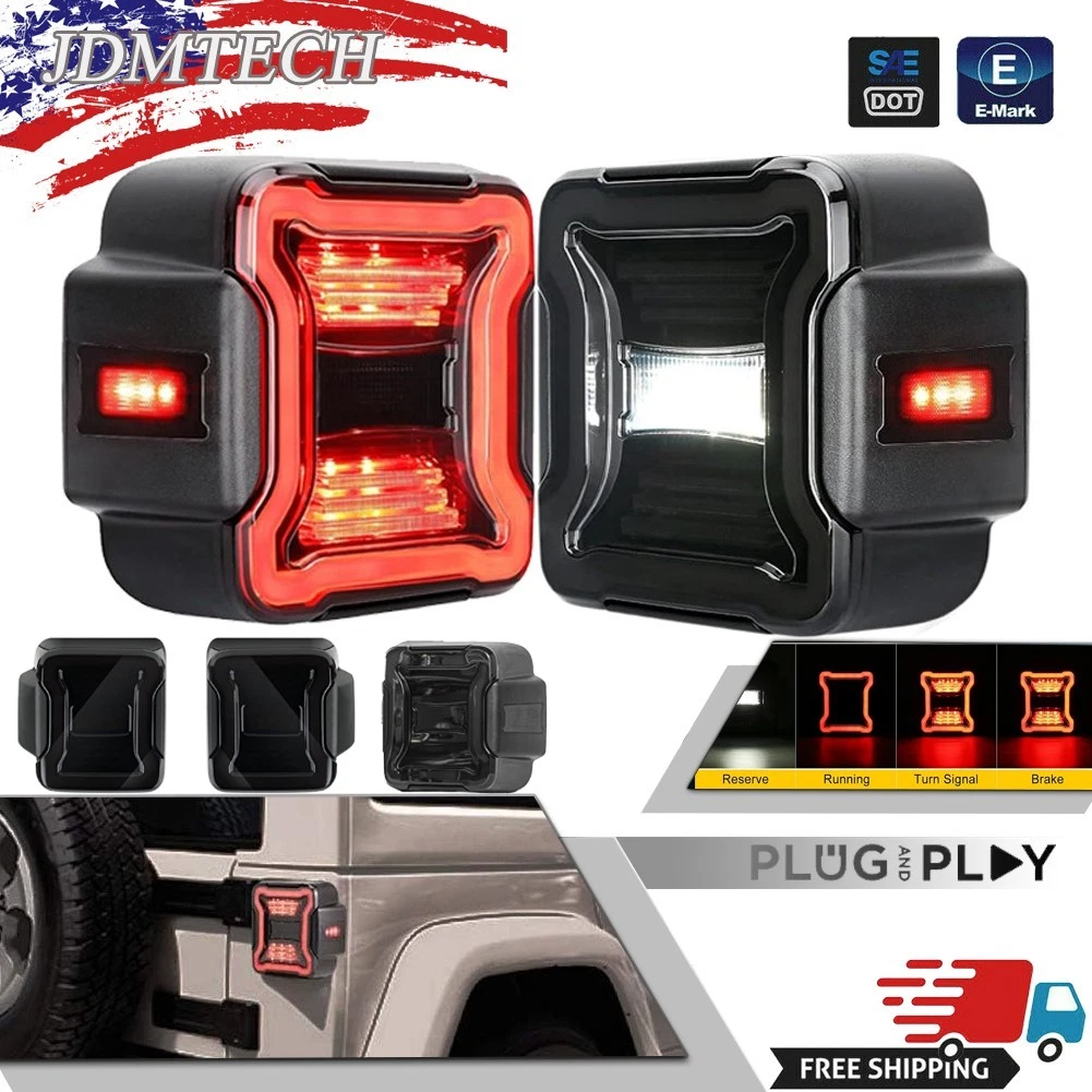 Faros Traseros LED Ahumados Para Jeep Wrangler JL JLU 2018-2025 | Luz De Freno Y Reversa | LX-LIGHT