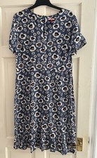 Ladies Joe Browns Grey Pretty Floral Dress Size 14 Zip Viscose MIDI