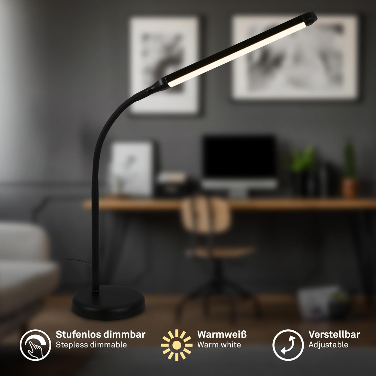 Lampada da Tavolo LED Touch Dimmerabile Bianca: Luce Calda Orientabile - 2