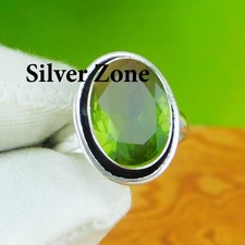 Peridot Gemstone 925 Sterling Silver Handmade Jewelry Ring Size 5 to 13