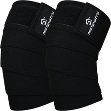 AQF Knee Wraps, Gym Knee Support for Weighltilifting, Squats & Trainining (Pair)