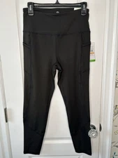 Gaiam Active OM Hi-Rise Yoga Legging Women's Size Medium Black Pockets NWT