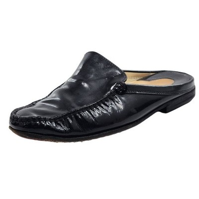 TOD'S Black Patent Leather Mules Size 7
