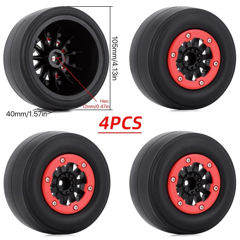 Austar Wheels Tires 12mm Hex Tyre for 1/10 Traxxas Short-course Truck RC Car - Image 3 of 4