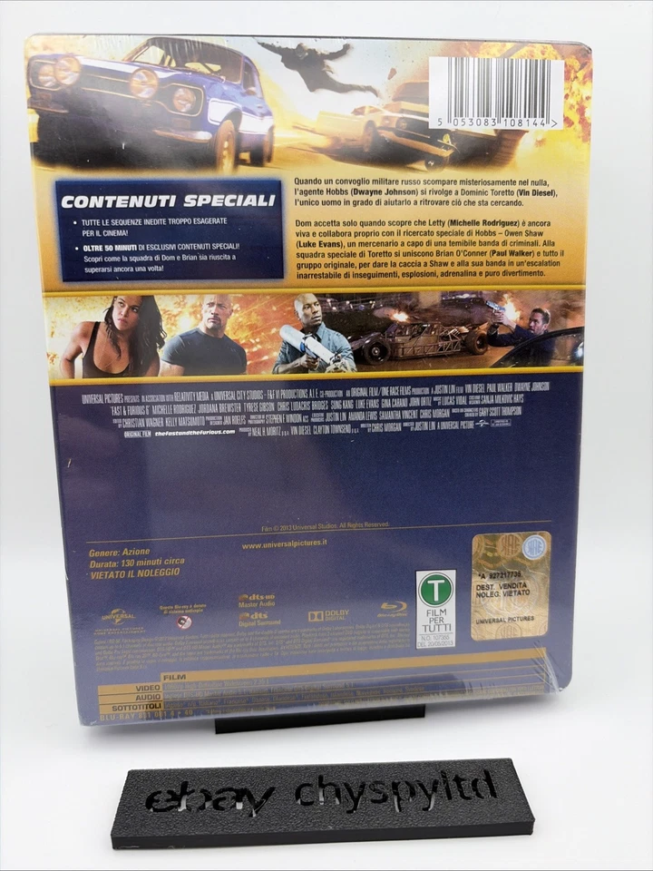 FAST AND THE FURIOUS 6 - Blu-Ray Steelbook - Italian IT - Letter Series U - Image 2 of 4