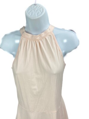 ouges halter dress Ouges Women's Small Stand Collar Halter Dress Sleeveless Jersey Stretch  Casual P