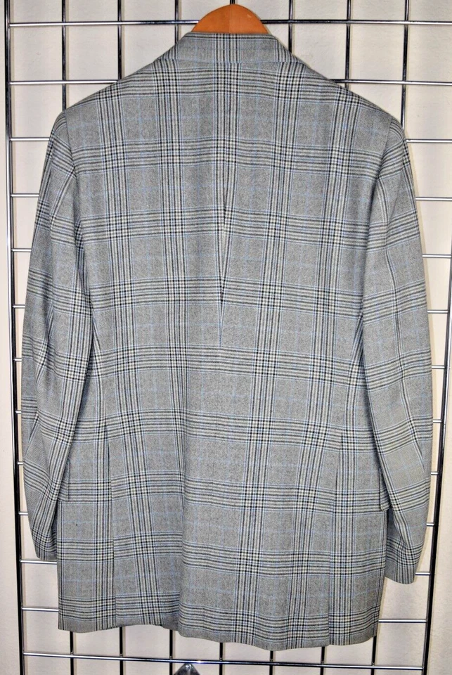 Abrigo Blazer Deportivo Brioni De Colección Lana a Cuadros Talla 36-38R Años 50 70 Hecho en Italia I Magnin Foto 2 de 4