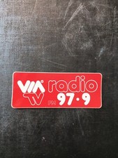 Vintage Radio Via TV FM Advertising Sticker 97.9
