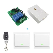 12V 2CH Wireless Switch Module 433Mhz Wall Panel Transmitter Remote Control Kit