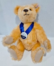 Steiff Happiness Asian Teddy Bear Imperial Yellow Jointed 16" COA 1996 EUC