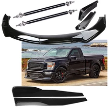 Front Bumper Lip Splitter Spoiler Body Kit Side Skirt For Ford F150 F-150 Glossy