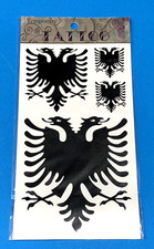 NEW ALBANIA EAGLE FLAG TATTOO-TEMPORARY-DOUBLE HEAD EAGLES-SOUVENIRS-20x10cm