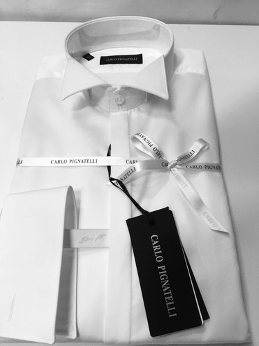 CAMICIA UOMO CARLO PIGNATELLI CERIMONIA ELEGANTE SPOSO collo diplomatico |  eBay