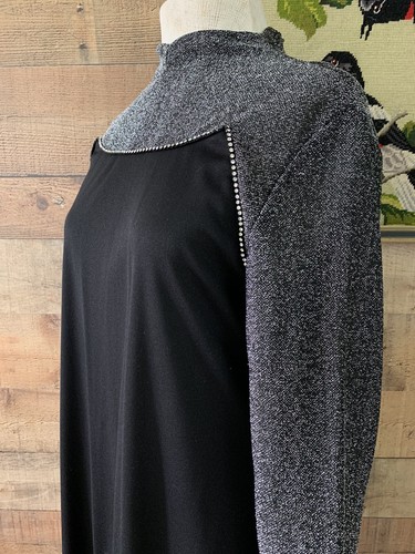 Vintage 1970’s Boho Hippie Lurex Sparkle Metallic Maxi Dress Size Medium - Picture 8 of 9