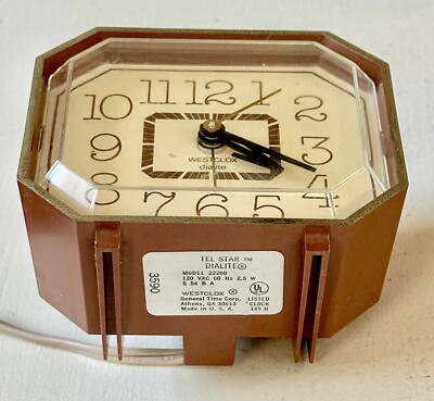 MID CENTURY MODERN-WESTCLOX ALARM CLOCK-TEL STAR DIALITE-MODEL
