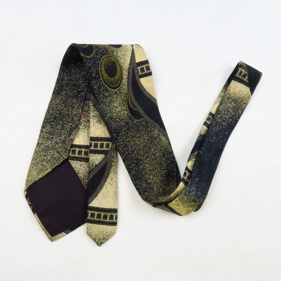 Corbata de cuello Conte Di Milano para hombre estampado abstracto multicolor toda seda 56x3,75 Foto 4 de 4