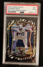 PSA 9 D'ANDRE SWIFT RC 💥 SP 2020 Panini Select Premier Die-Cut Zebra Wave Prizm