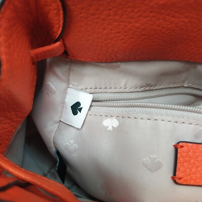 Kate Spade New York Orange Pebbled Leather Zipper Drawstring  display picture 1