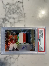 Justin Fields 2021 Panini XR Rookie Patch Auto Gold /10 Rookie Xcellence PSA 9/9