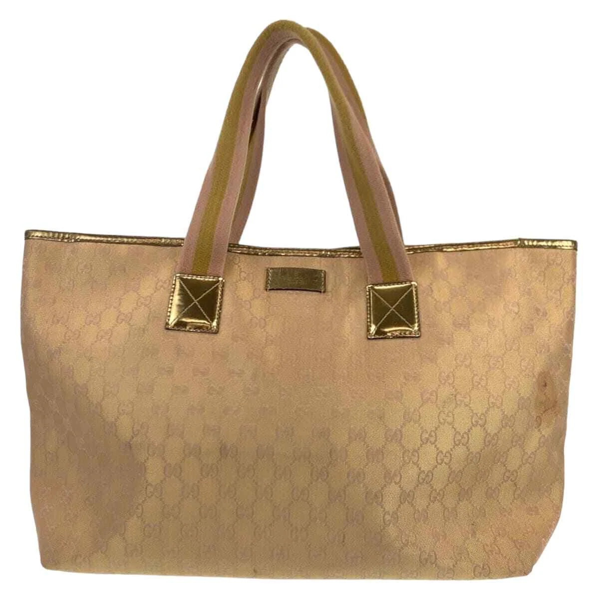 GUCCI 267474 001013 Sac fourre tout sac à bandoulière unisexe beige or toile GG GG