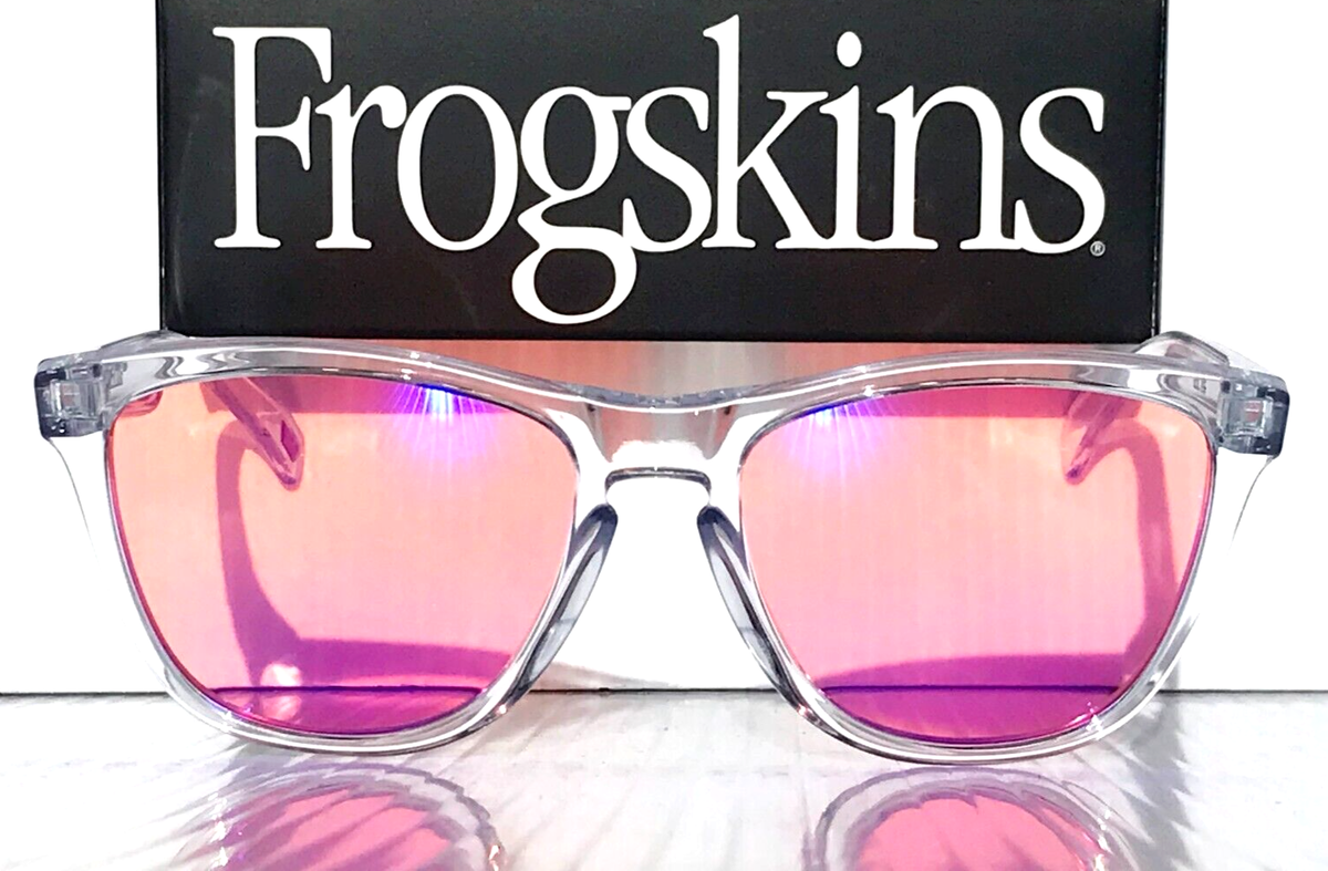NEW Oakley FROGSKINS Polished Clear with HD Pink Lens NEW Oakley FROGSKINS Polished Clear with HD Pink Lens