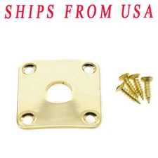 KAISH Metal Curved Bottom Jack Plate Square Jackplate Gold Fit Gibson Les Paul