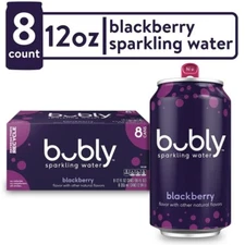 Bubly Blackberry Sparkling Water 12 fl oz, 8 Pack Cans