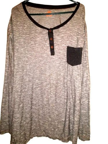 Northwest Territory  Men's Long Sleeve Pullover Shirt ~1 Pocket~ Gray Heather 4X