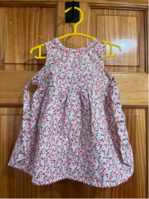 Ruby & Bloom Cotton Floral Little Girl Pink Tie Dress Size 3 Months