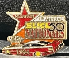 "VRHTF NHRA COOL "1994 7TH ANNUAL SLICK 50 NATIONALS" 1.5" X 1.5" HAT PIN