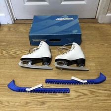 Risport Laser weiße Schlittschuhe Größe 29 Socken, Bauer Klingenschneider