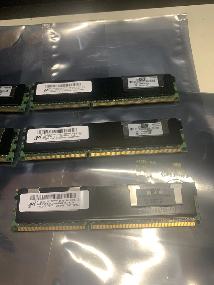 24GB (6x4GB) HP 500203-061 2RX4 PC3-10600R Server Memory - Image 3 of 4